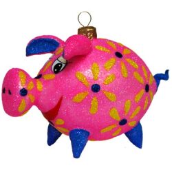 Pig free blown glass ornament