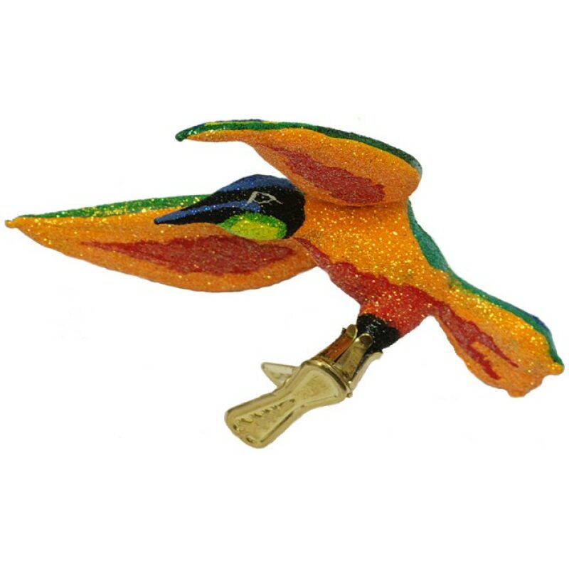 Hummingbird free blown glass ornament