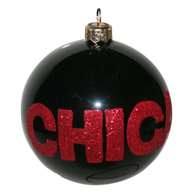Chicago glass Christmas ornament