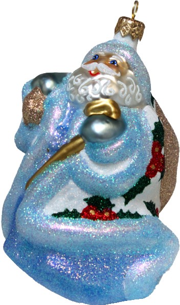 Santa Claus glass Christmas ornament