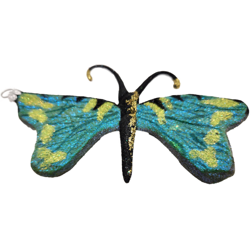 Free form free blown glass ornament butterfly