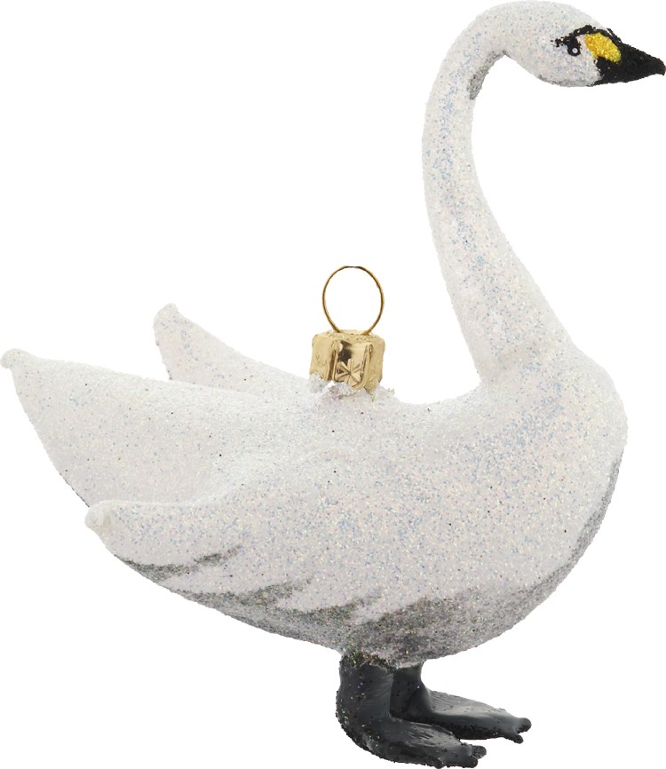 Swan glass Christmas ornament