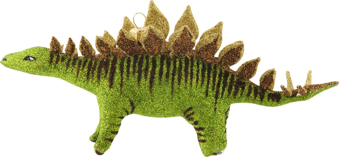 Stegosaurus glass Christmas ornament