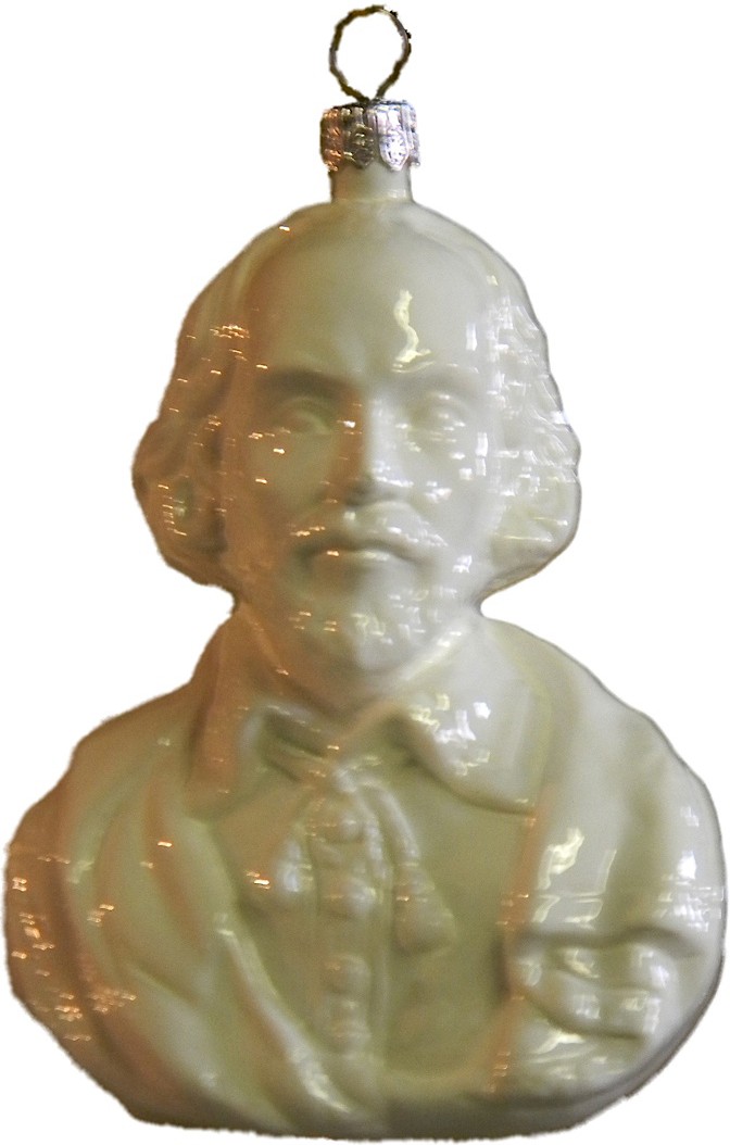 Shakespeare glass ornament