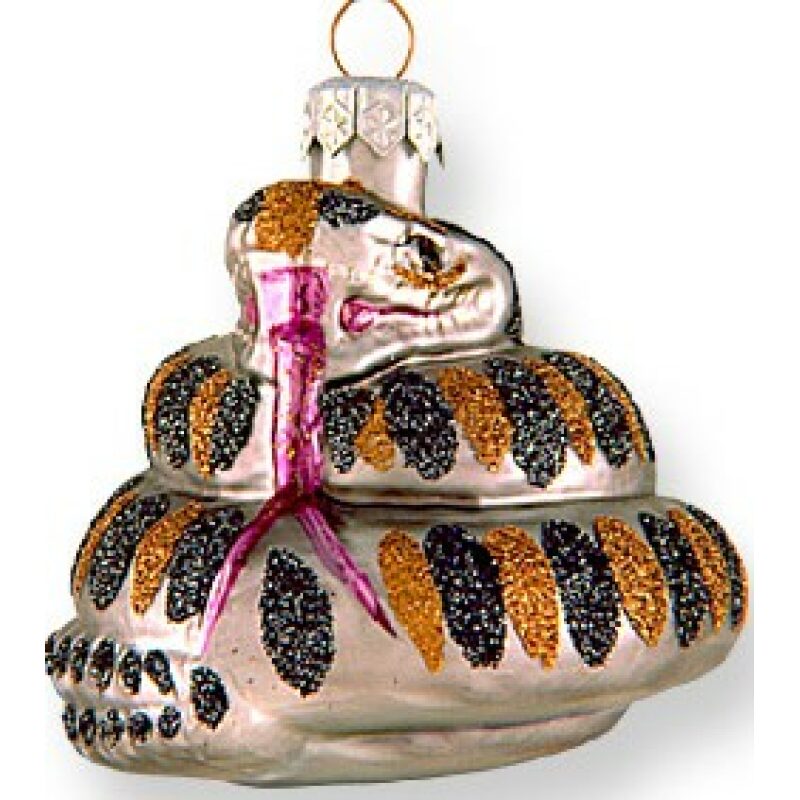 Coiled Snake glass ornament