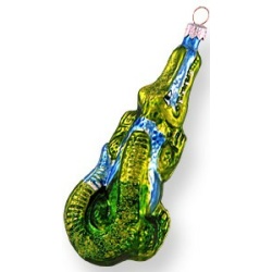 Crocodile glass ornament