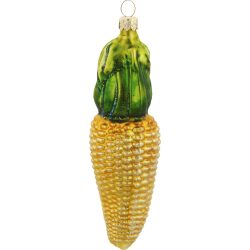 Ear of corn glass Christmas ornament