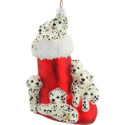 Christmas stocking with dalmatians ornament