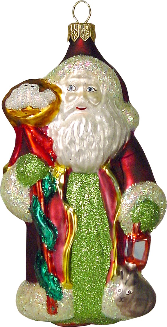 Santa glass Christmas ornament