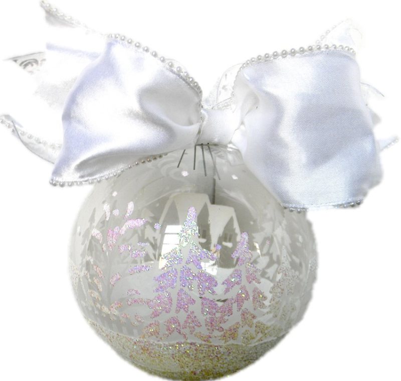 Country scene large ball ornament