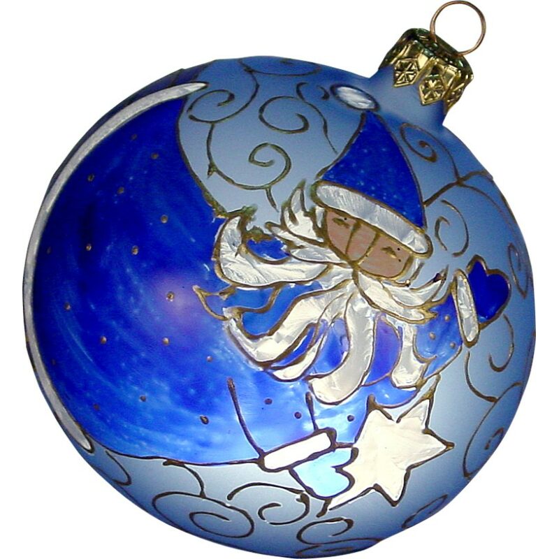 Azor Santa glass Christmas ornament