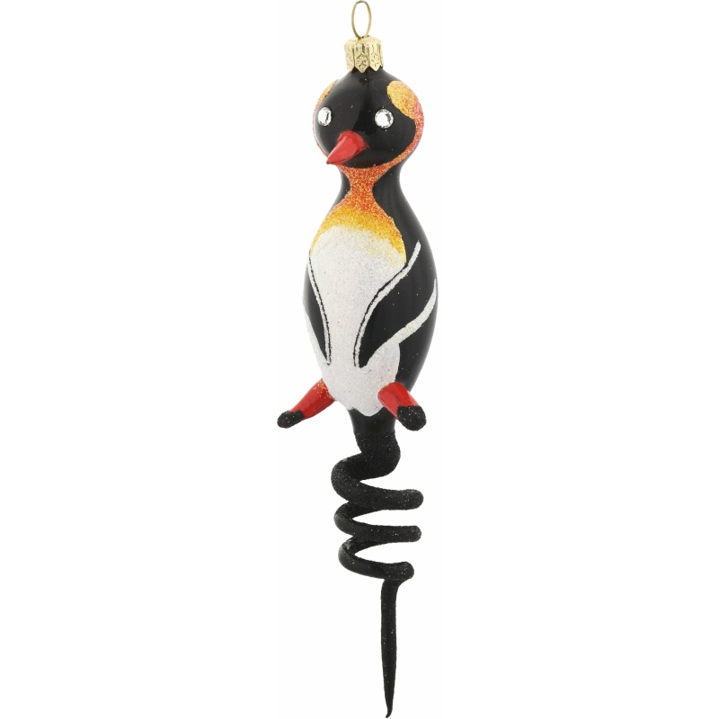 Penguin glass ornament