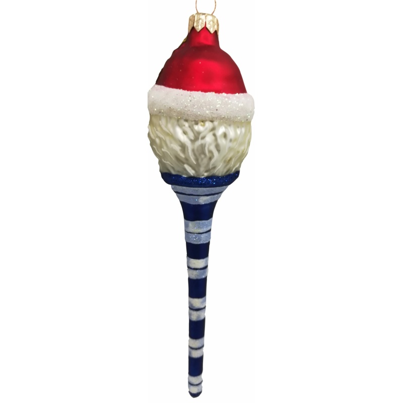 Blue Lollypop Santa Christmas ornament- back