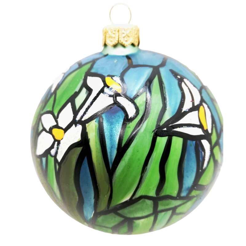 Angel by Tiffany glass Christmas ornament