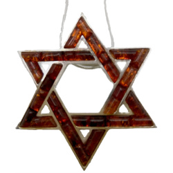 Jewish Star diamond cut pin/pendant