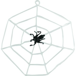 Spider in a cobweb glass ornament