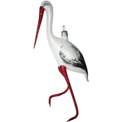 Stork free blown glass ornament