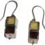 Butterscotch and cherry Baltic amber cube in cube silver housing earrings