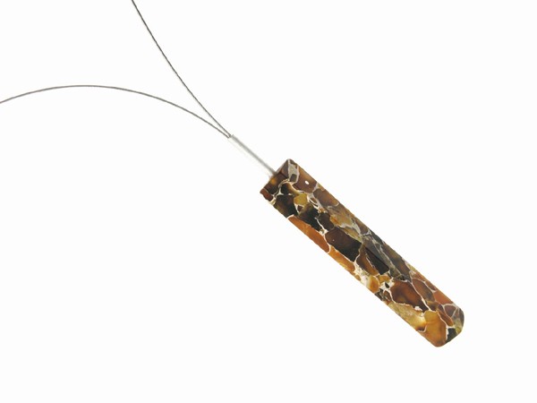 Marbleized square log Baltic amber necklace