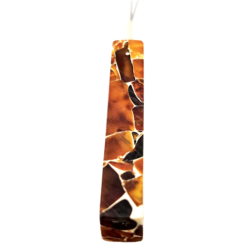 Marbelized Baltic amber log necklace side 1