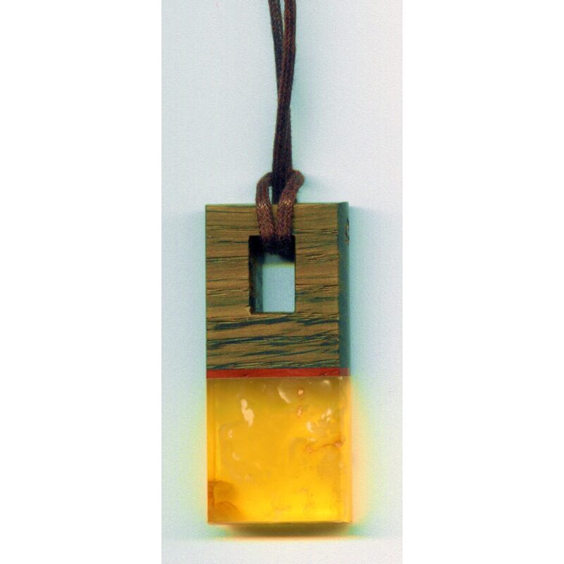 Lemon amber oak and mahogany necklace