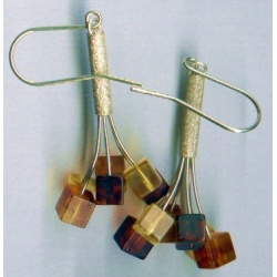 Six color Baltic amber flower earring