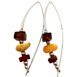Bow Baltic amber earrings