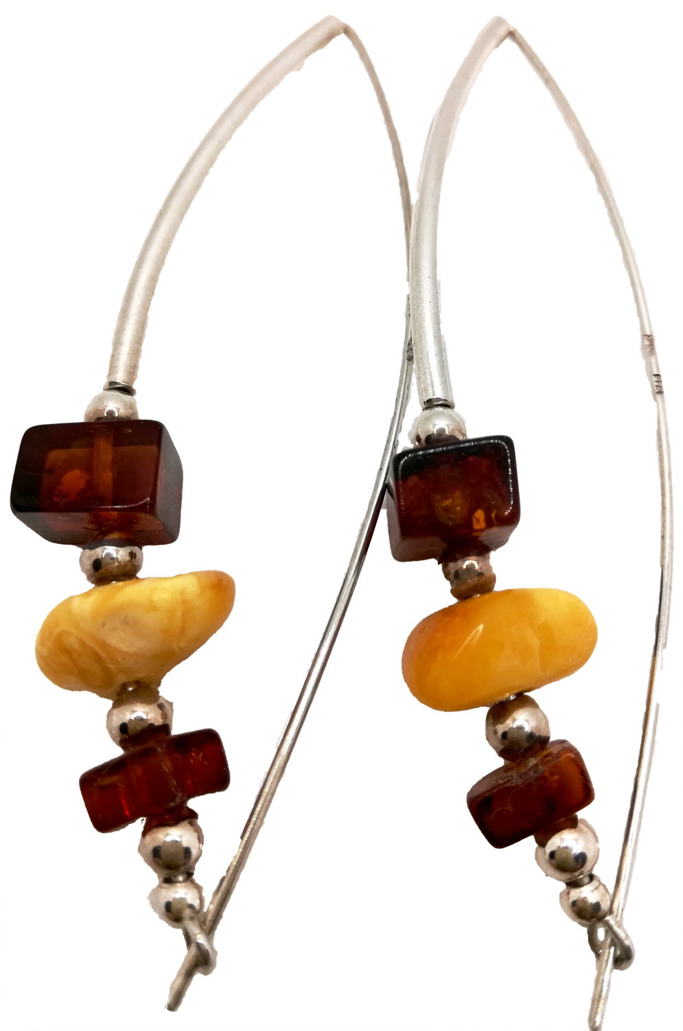 Bow Baltic amber earrings