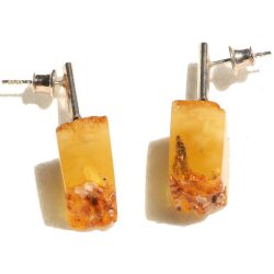 Butterscotch bricks certified Baltic amber earring