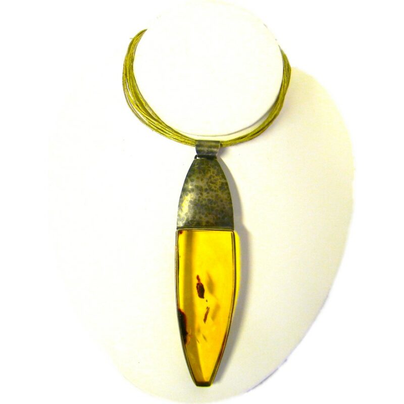 Arrowhead lemon amber necklace with inclusions