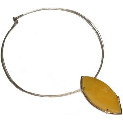 Tear drop lemon Baltic amber one of a kind necklace