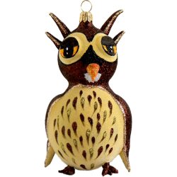 Owl glass Christmas ornament