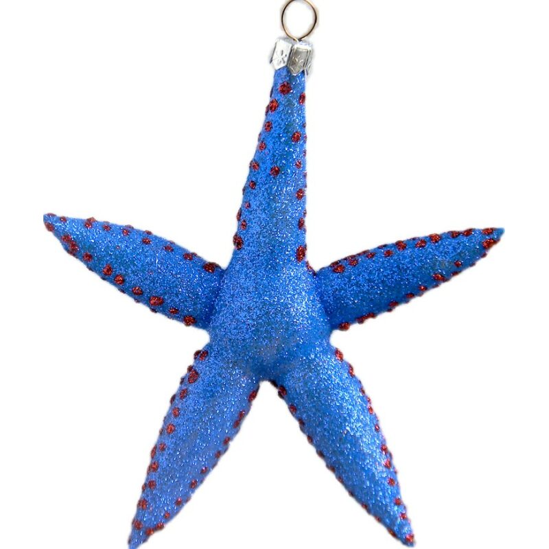 Starfish glass Christmas ornament