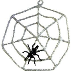Spider and cobweb glass Christmas ornament