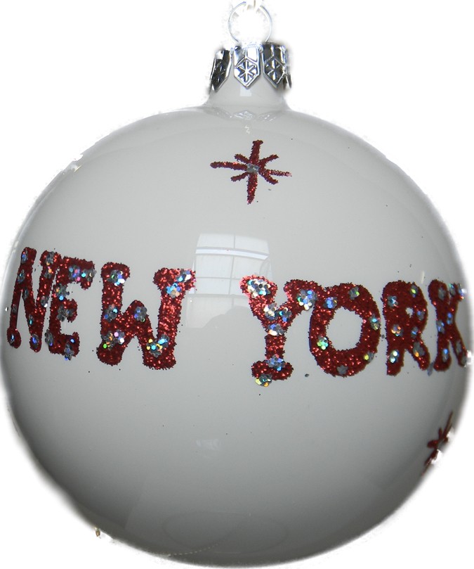 Forty Second Street glass Christams ornament