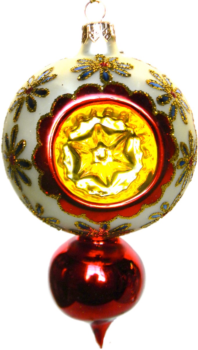 Cornflower tarditional Polish glass Christmas ornament design