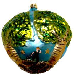 Baobabs overrunning the Little Prince planet glass Christmas ornament
