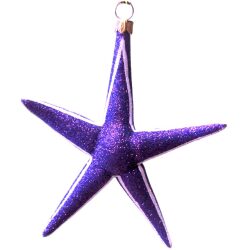 Star fish free blown glass ornament