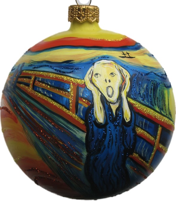 E. Munch's the Scream glass Christmas ornament
