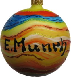 E. Munch's the Scream glass Christmas ornament