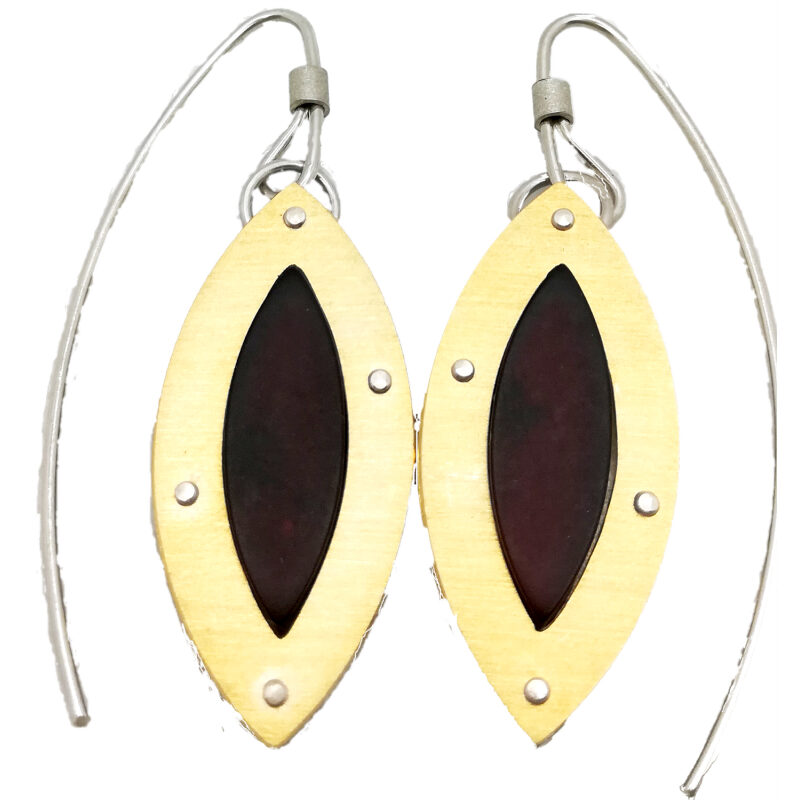 Baltic amber leaves earrings