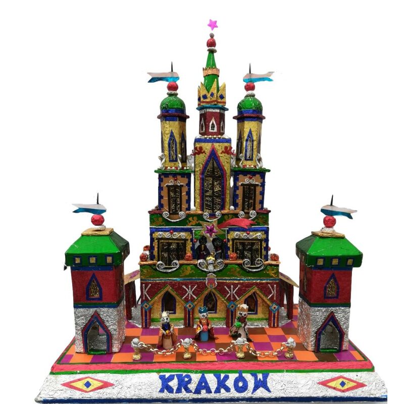 One of a kind Krakow Nativity with three kings and Krakow name and flag