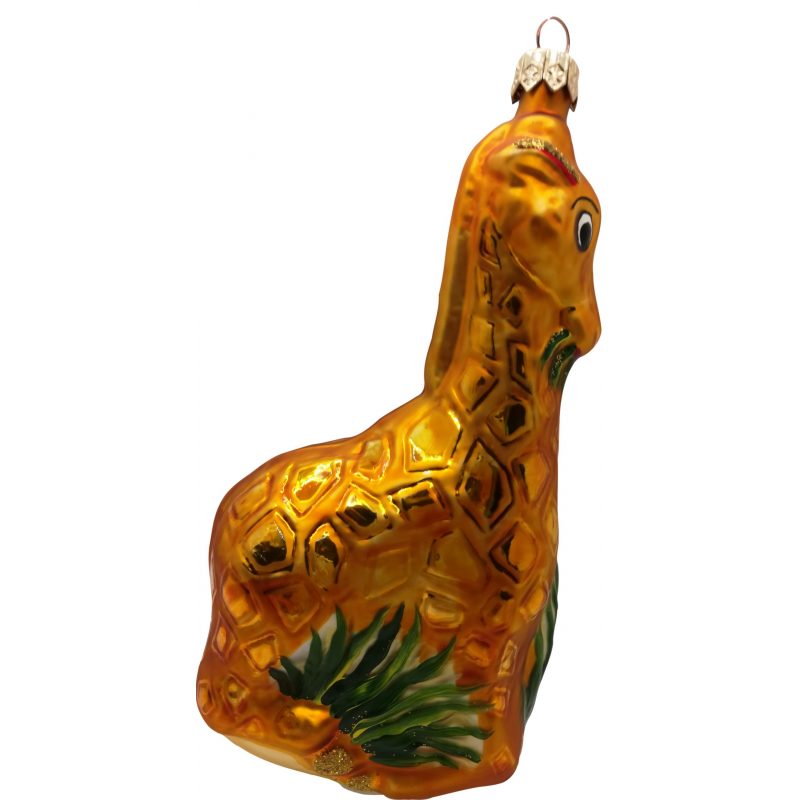 Giraffe glass Christmas ornament