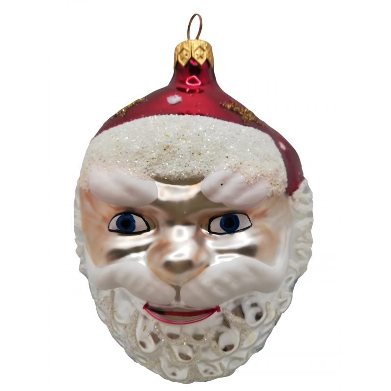 Santa head glass Christmas ornament