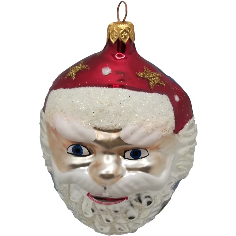 Santa head glass ornament