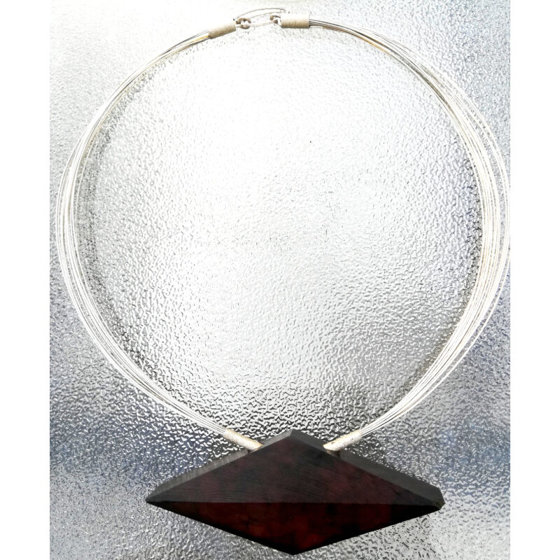 Cherry Baltic amber diamond necklace