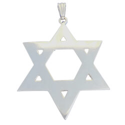 Sterling silver Jewish star pendant back