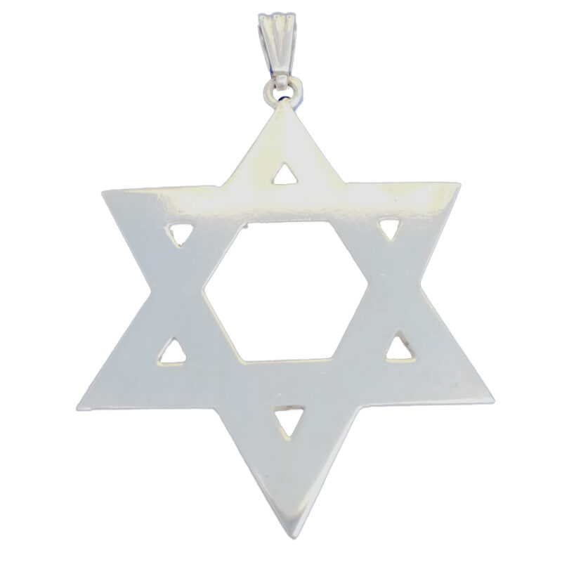 Sterling silver Jewish star pendant back