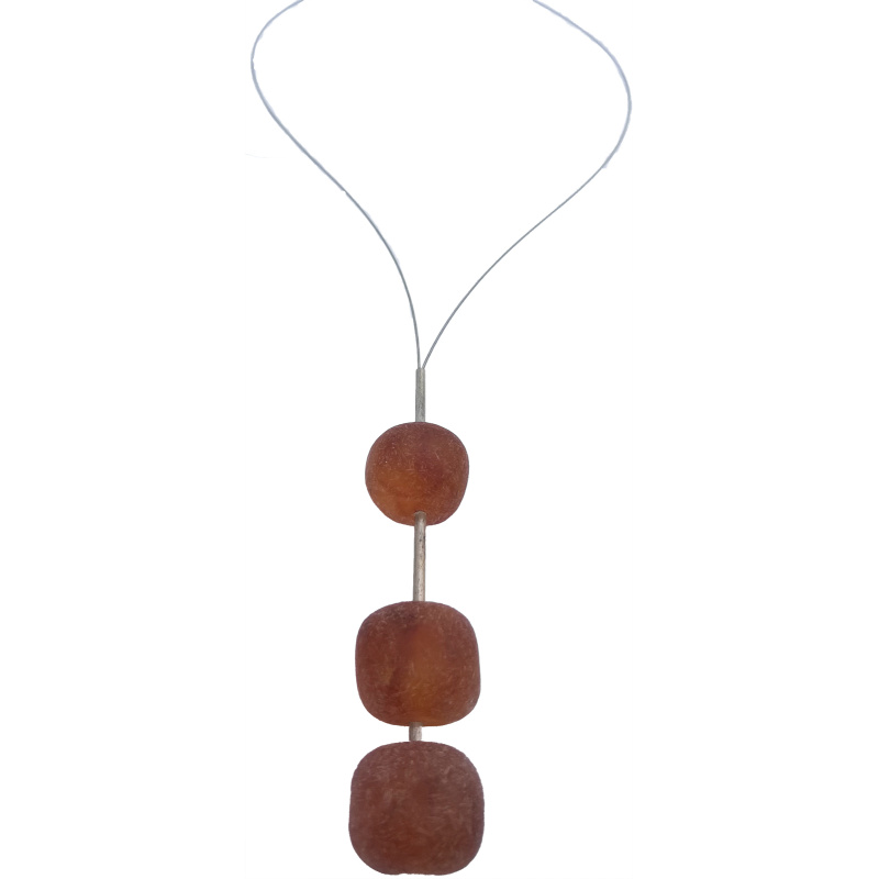 Cascading honey amber balls necklace