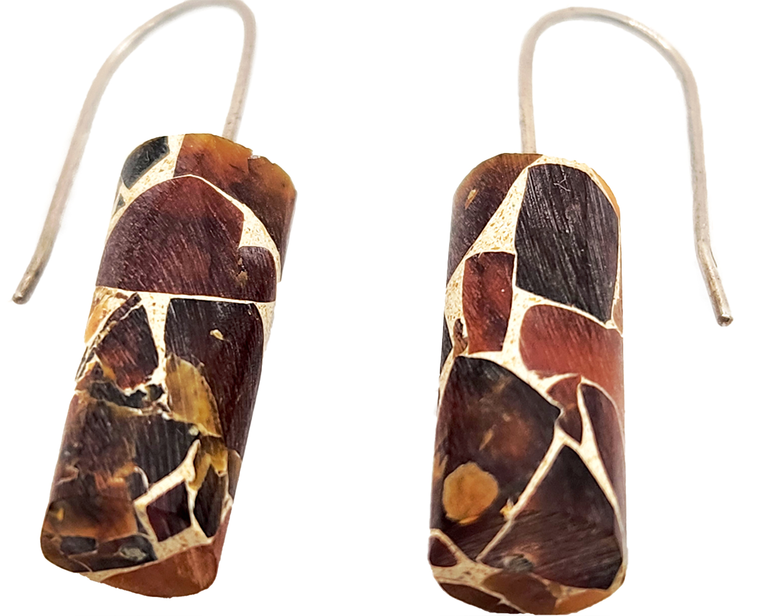 Marbel Baltic amber log earring